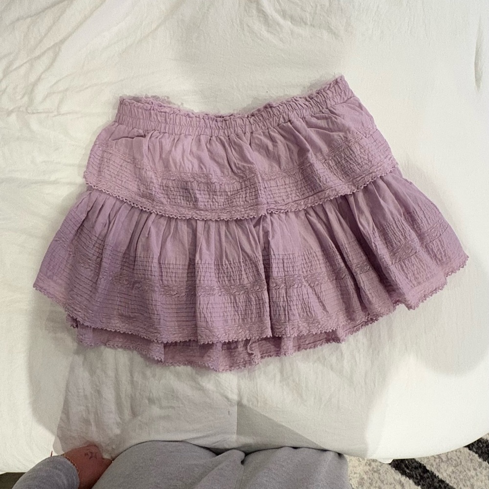 LoveShackFancy Lavender Tiered Skirt